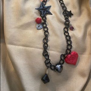 Betsey Johnson black and red fun 20” necklace